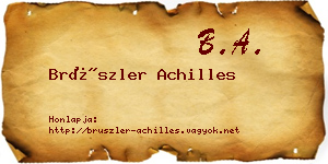 Brüszler Achilles névjegykártya